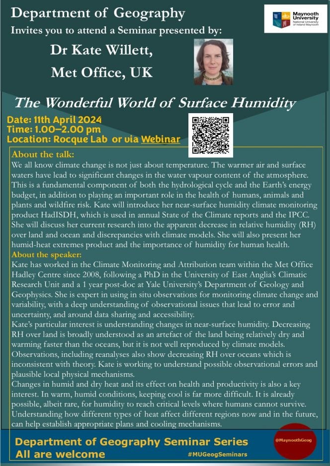 Dr Kate Willett Department of Geography Seminar Series 2023/24